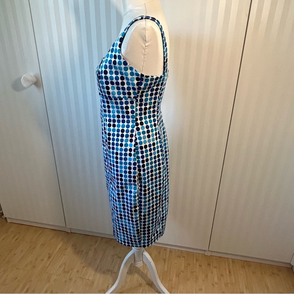 Calvin Klein white blue dot sleeveless dress Size 6 - Picture 3 of 11
